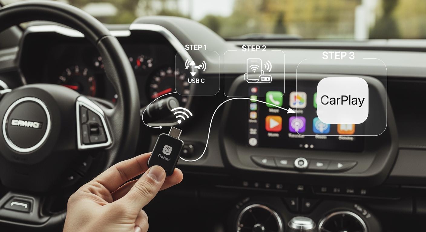 3 Simple Steps to Use Wireless CarPlay Adapter USB-C Chevy Camaro