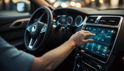 man operates his carplay