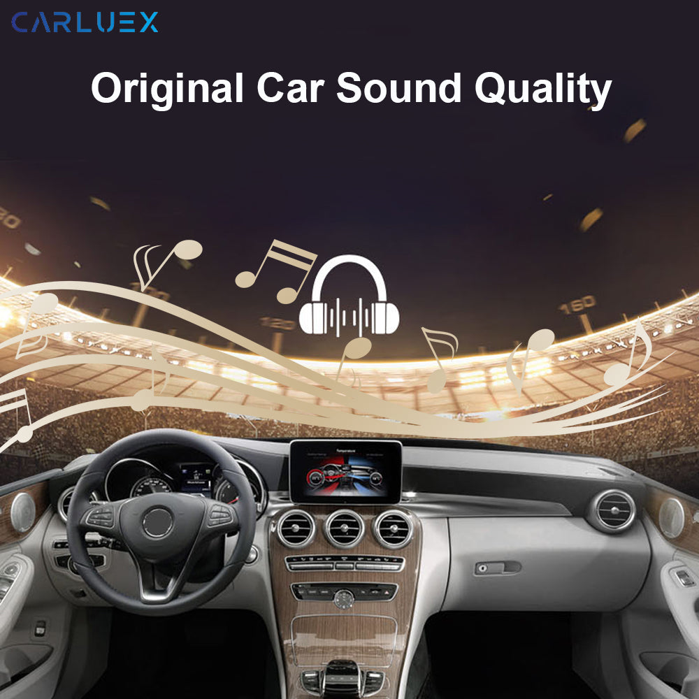 CARLUEX GO adapter shown as a general wireless CarPlay and Android Auto hardware reference
