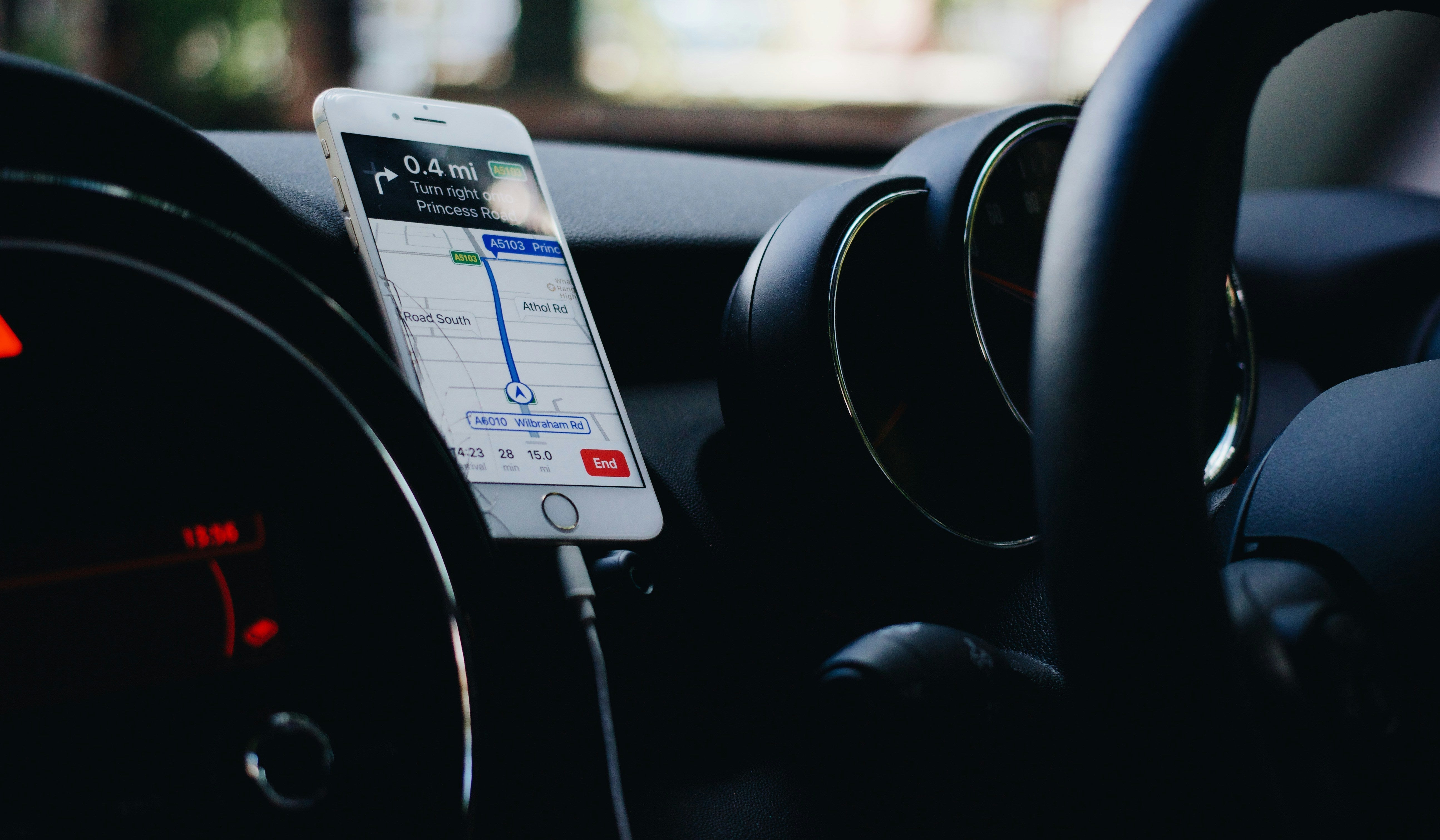 guide on using car's navigation system with iPhone