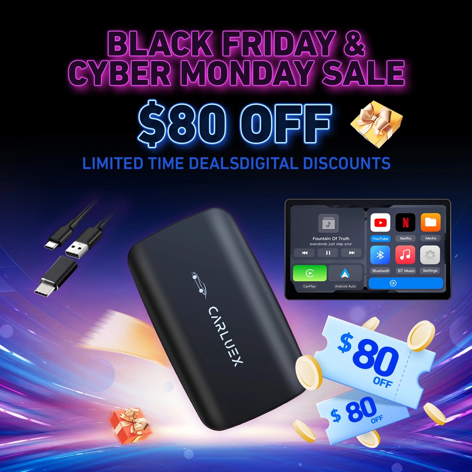 CARLUEX GO Wireless CarPlay/Android Auto Adapter