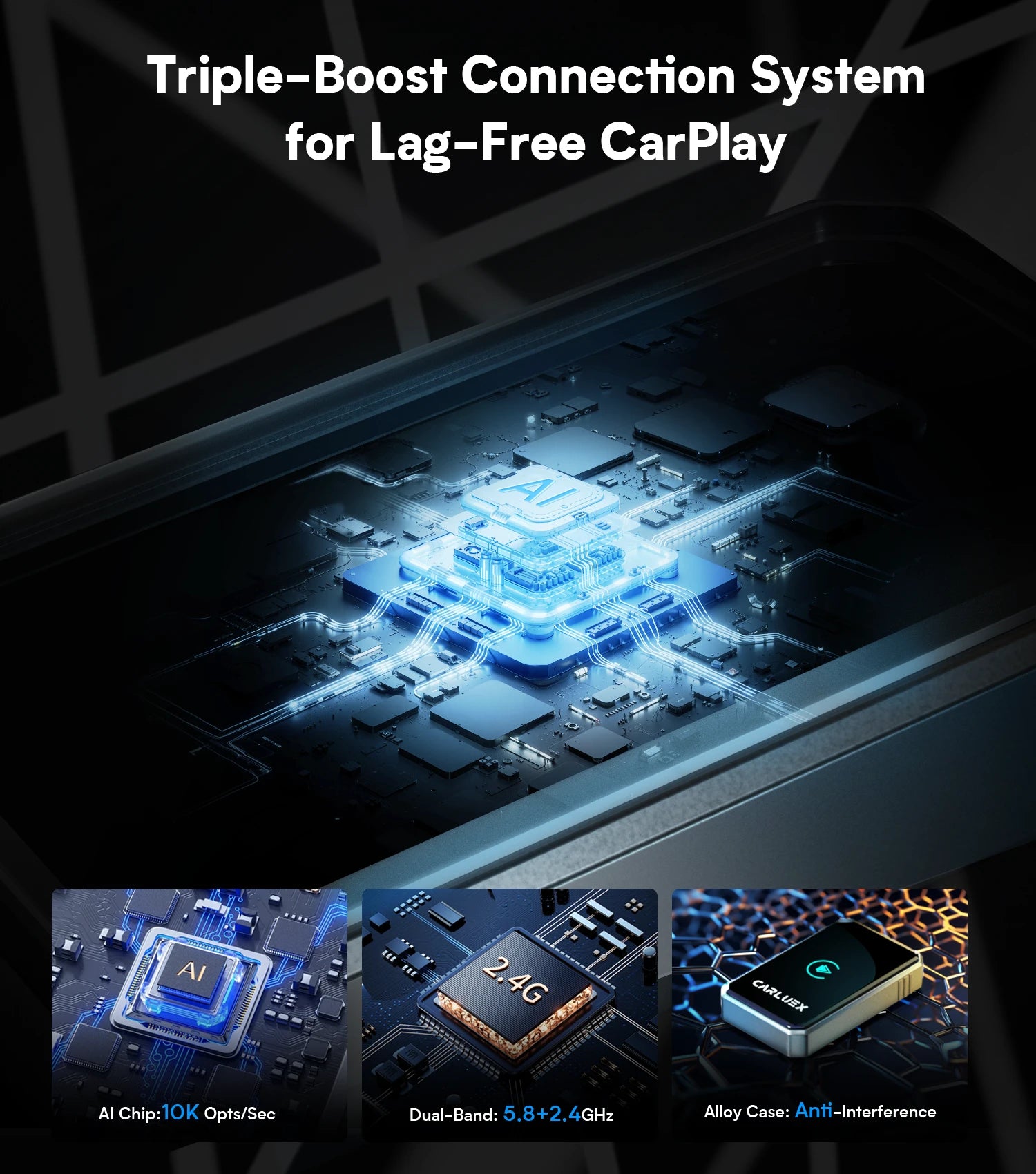 CARLUEX LINK Wireless CarPlay and Android Auto Adapter