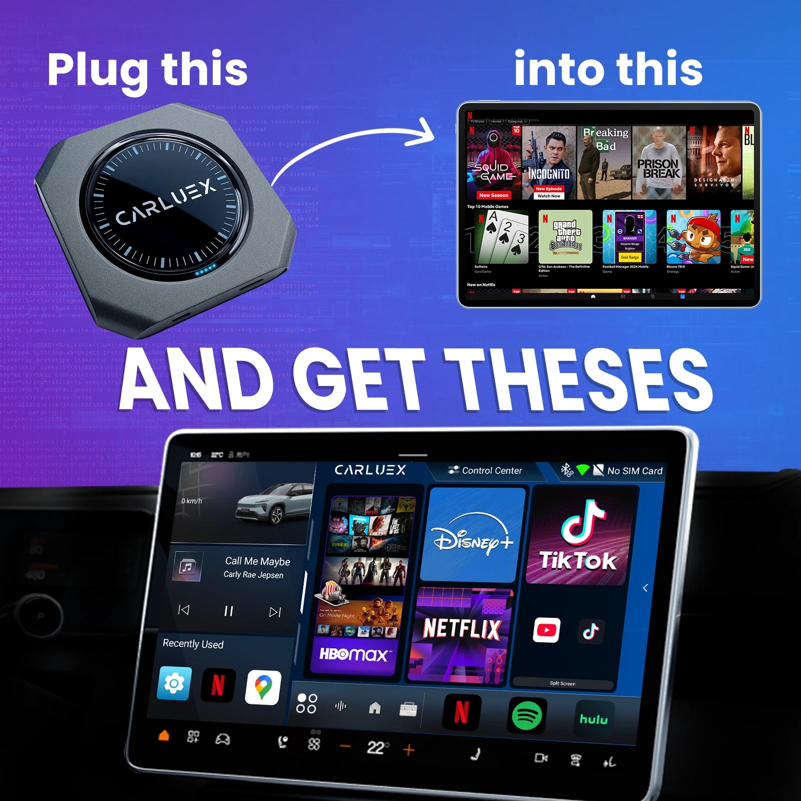 CARLUEX PRO+2.0 WIRELESS CARPLAY ADAPTER