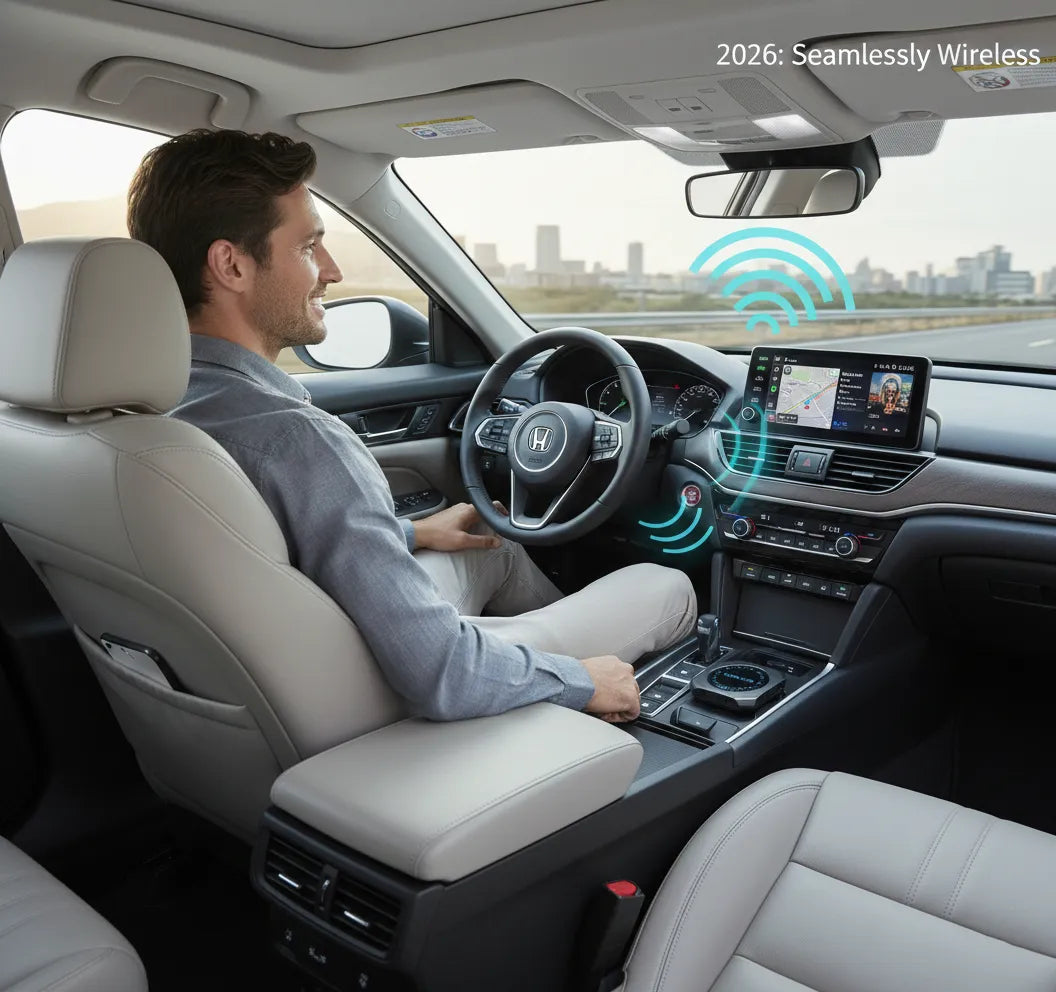 Wireless CarPlay adapter test 2026 in Honda Accord – seamless connection with Apple CarPlay navigation music apps no cables real-world performance review