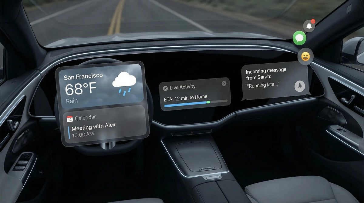 CarPlay widgets illustration used as the featured image for an iOS 27 widgets and Live Activities guide