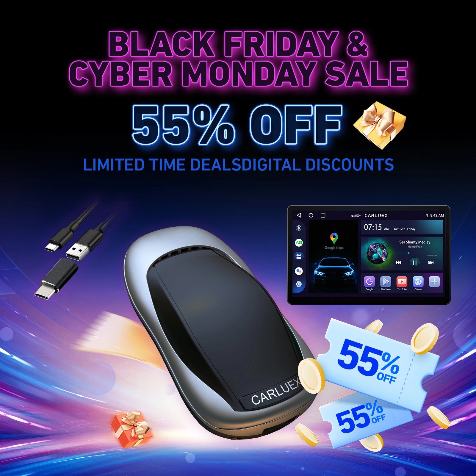 CARLUEX AIR Wireless CarPlay/Android Auto Adapter